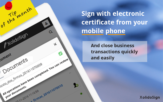 Sign with electronic certificate from your mobile phone