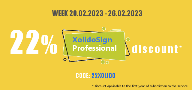 22% Descuento XolidoSign Professional. Semana 20.02.2023-26.02.2023