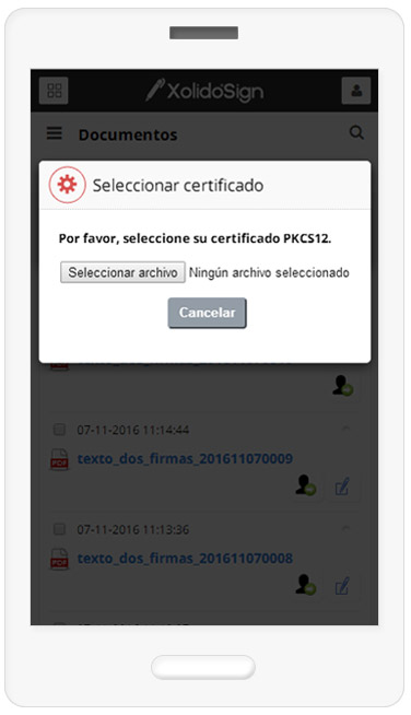 Seleccionar certificado