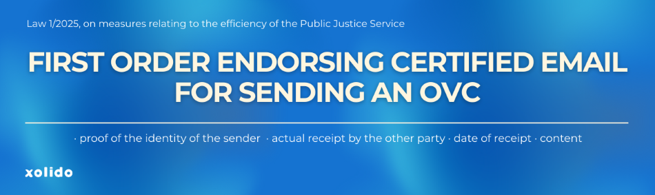 first order endorsing certified email for sending an OVC
