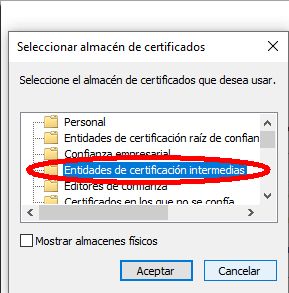 Asistente de importar certificados