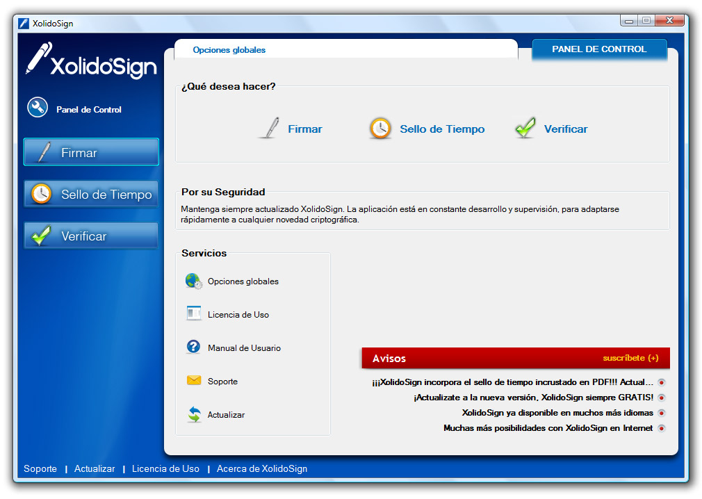XolidoSign · Panel de inicio