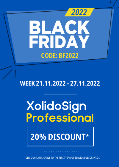 Black Friday 2022 - 20% discount XolidoSign Professional - Week 21.11.2022 to 27.11.2022 - CODE BF2022