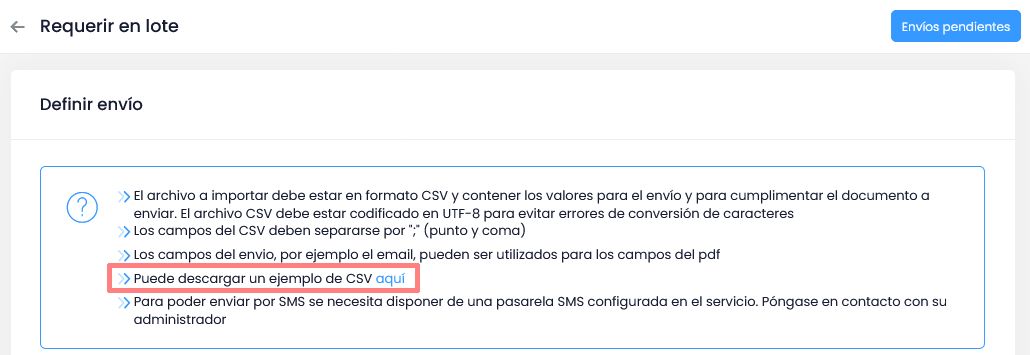 Requerir por lote