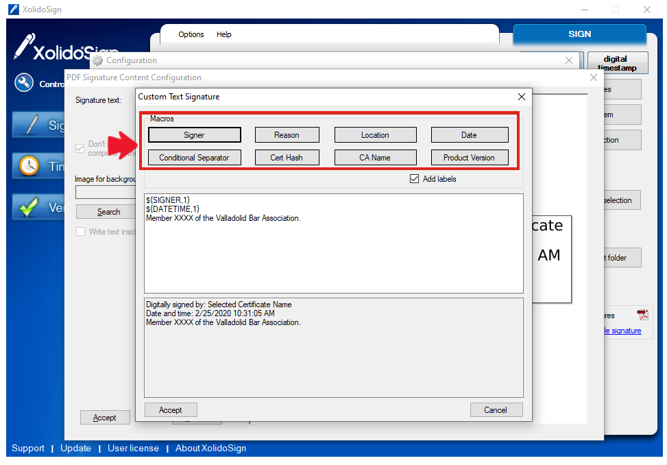 XolidoSign Desktop - Visible signature mark on PDF document