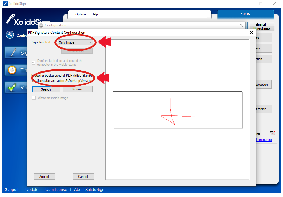 XolidoSign Desktop - Visible signature mark on PDF document