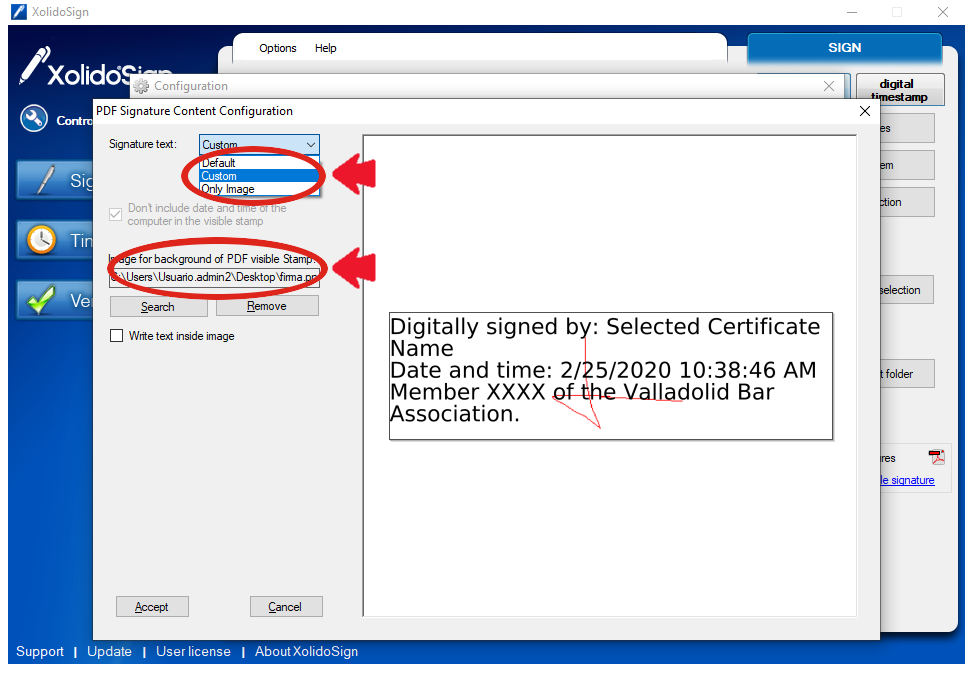 XolidoSign Desktop - Visible signature mark on PDF document