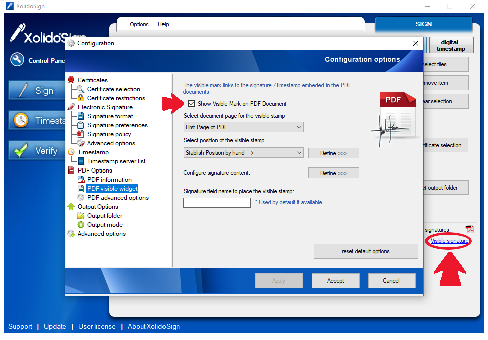 XolidoSign Desktop - Visible signature mark on PDF document