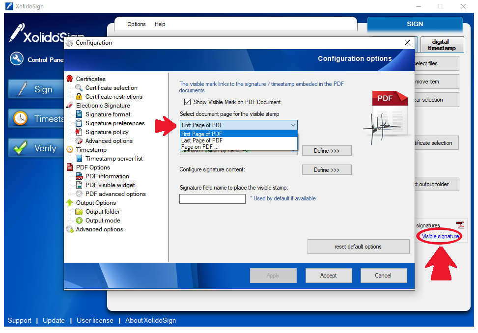 XolidoSign Desktop - Visible signature mark on PDF document