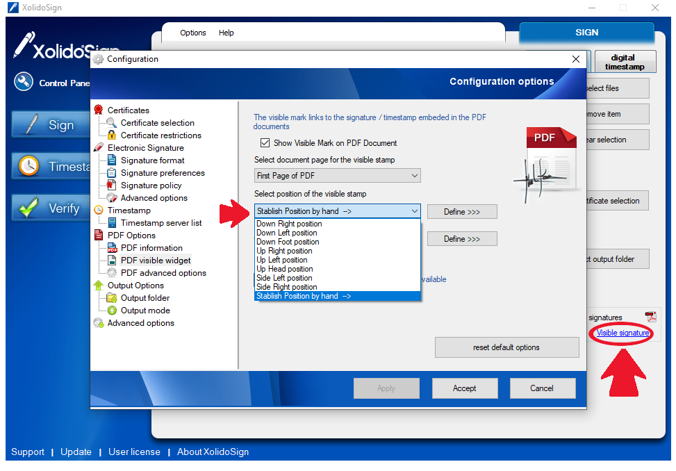 XolidoSign Desktop - Visible signature mark on PDF document