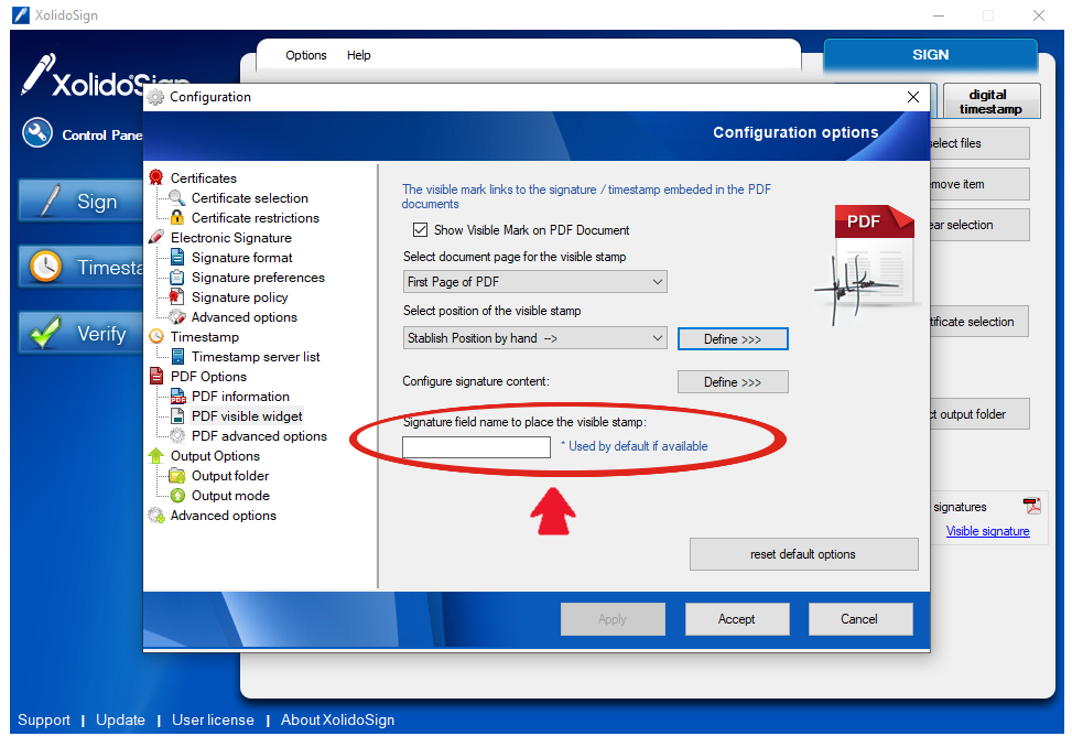 XolidoSign Desktop - Visible signature mark on PDF document