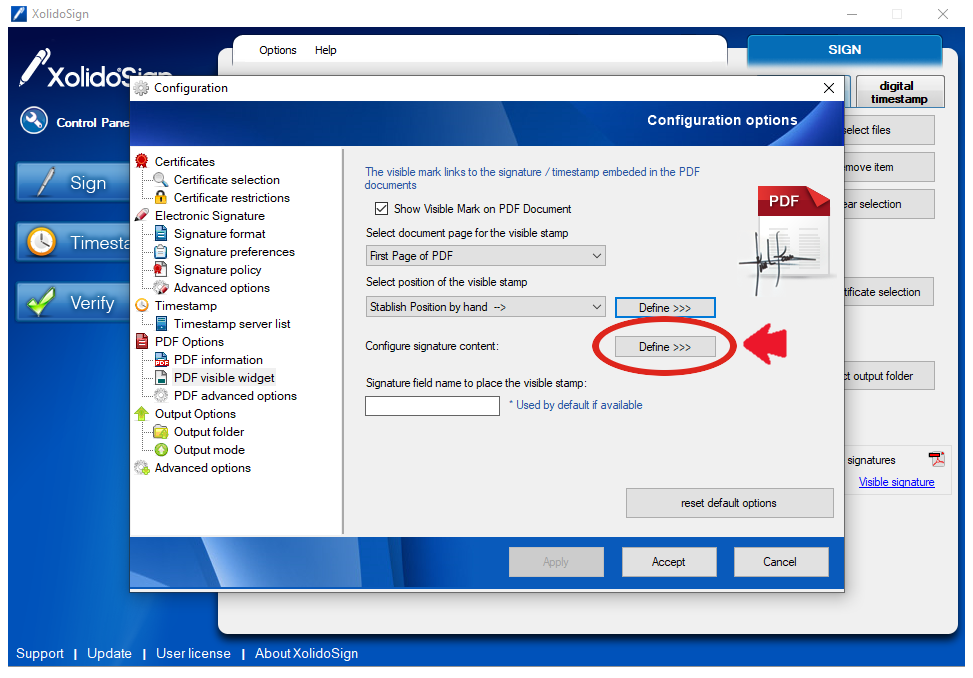 XolidoSign Desktop - Visible signature mark on PDF document