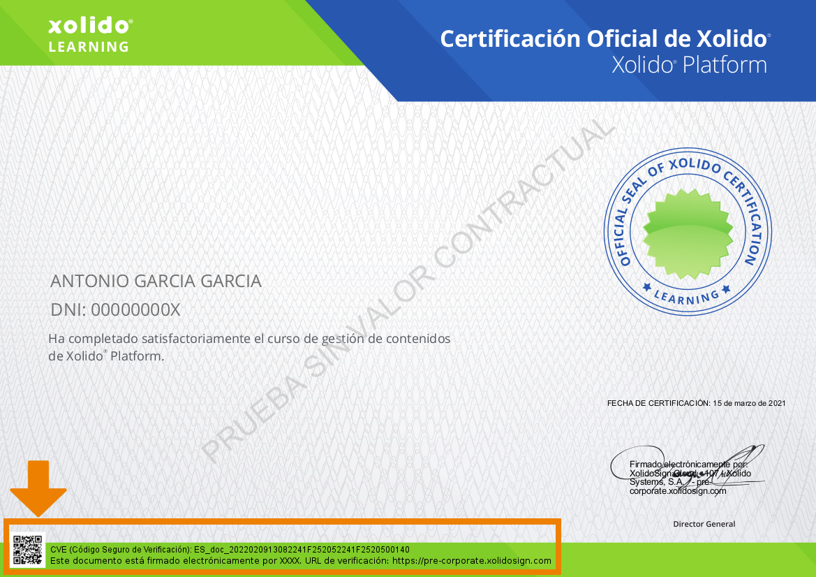 XolidoSign Professional - Código QR / CVE