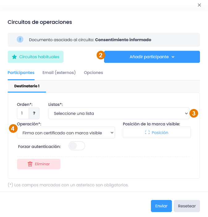 Envía un documento a múltiples destinatarios