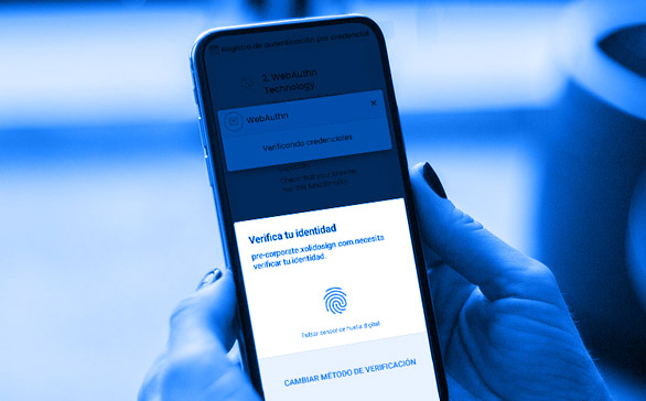 Crea ya tu credencial WebAuthN y accede a XolidoSign Corporate con tu dispositivo favorito utilizando huella dactilar