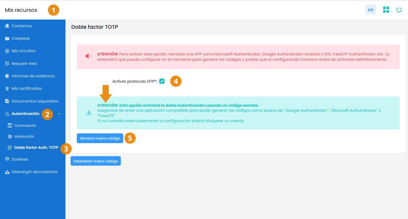 Como configurar el Doble factor de autenticación