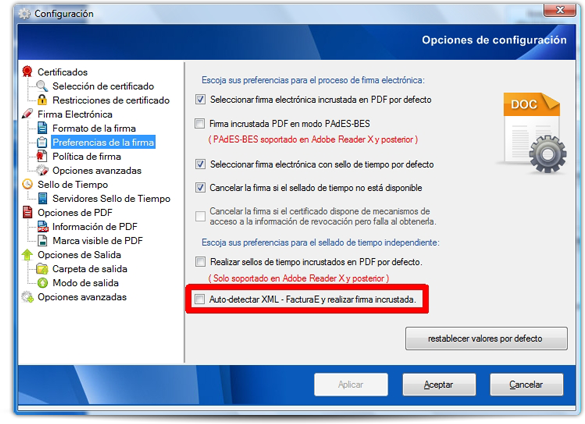 Con XolidoSign Desktop, firma archivos XML de factura electrónica Factura-e